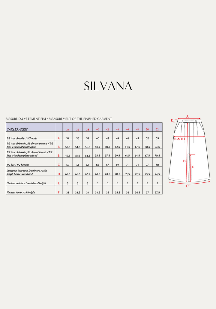 Silvana Skirt Sewing Pattern - Paper Pattern