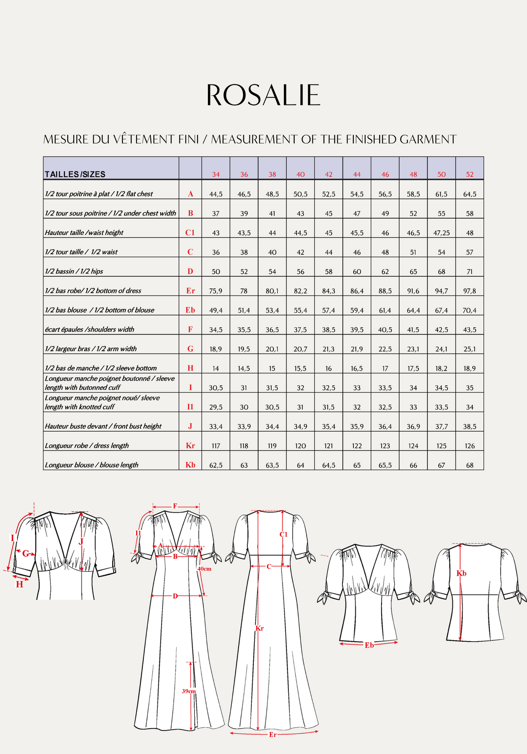 Rosalie Dress Sewing Pattern - Paper Pattern