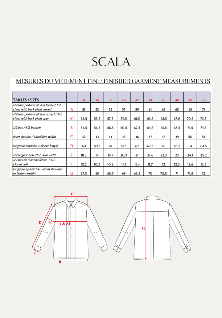 Scala Shirt Sewing Pattern - Paper Pattern