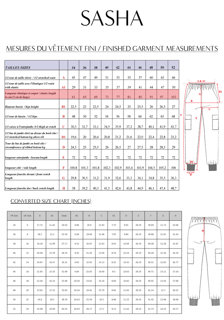 Sasha jogging Sewing Pattern - Paper Pattern