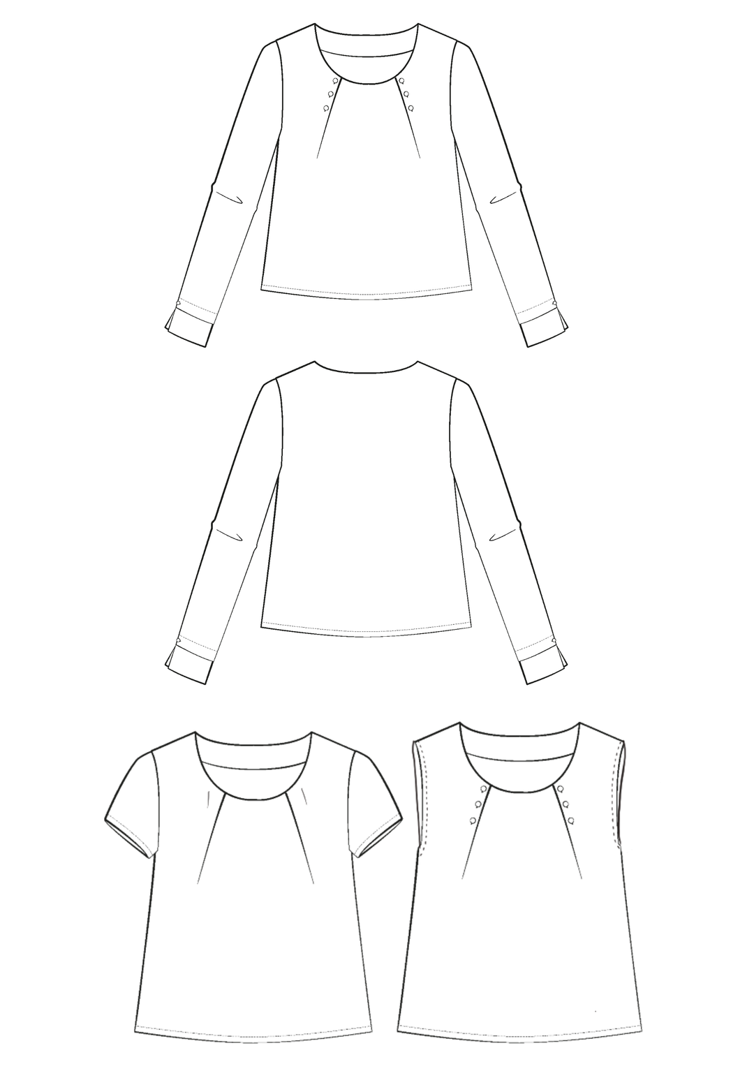 Folio Blouse Sewing Pattern - Paper Pattern