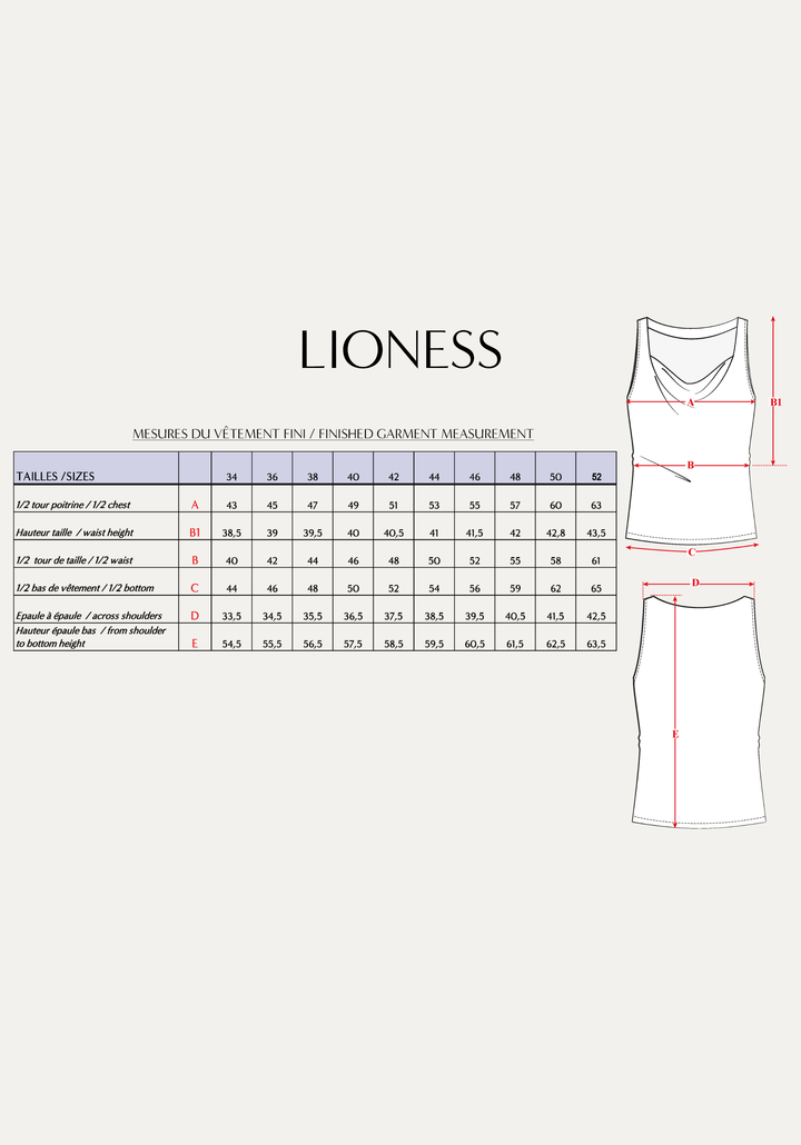 Top Lioness Sewing Pattern