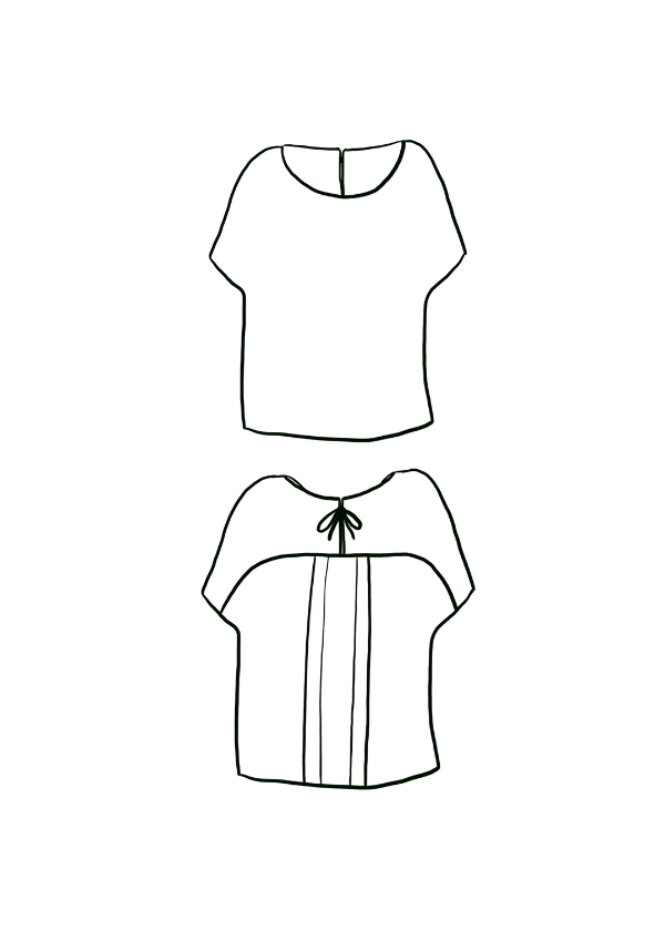 Patron couture top fille Miss Palma / PDF (A4, A3, A0, US Letter) - Cadres, Calques par Taille, Vidéoprojection - Maison Fauve