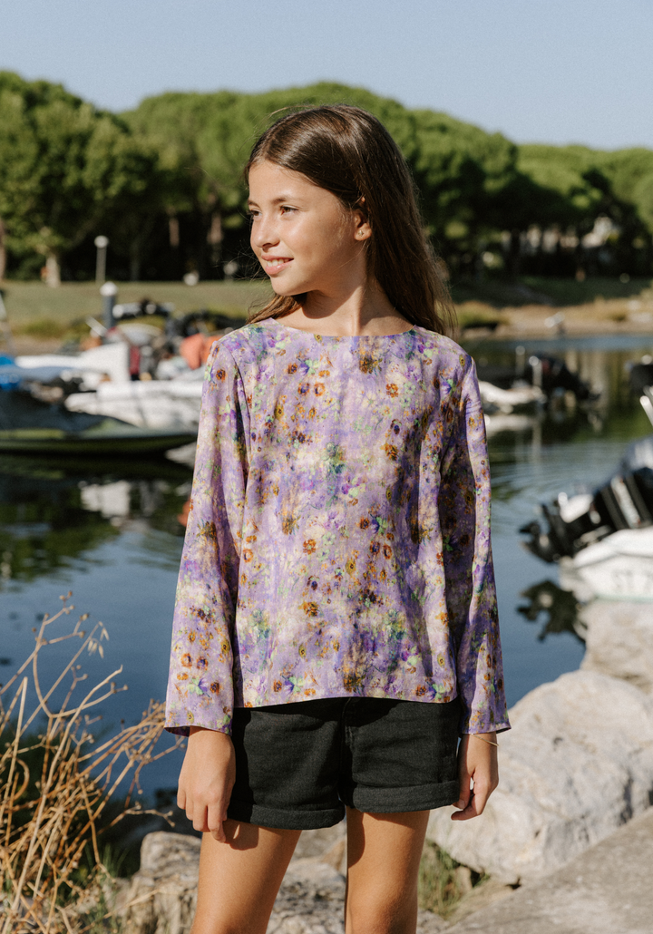 Patron couture blouse fille Miss Violette - Patron pochette