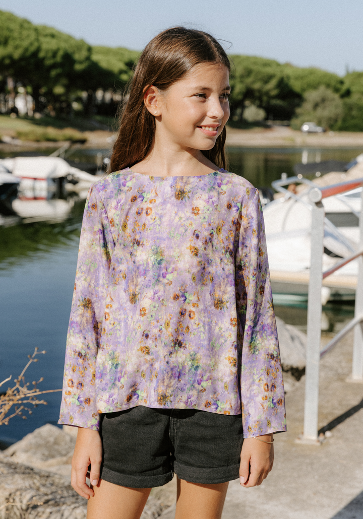Patron couture blouse fille Miss Violette - Patron pochette