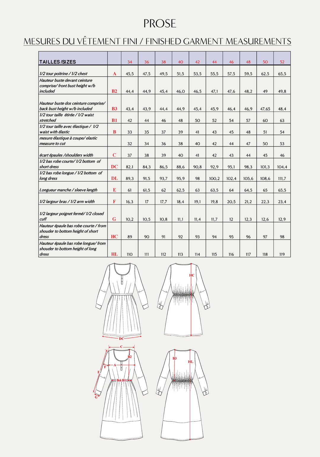 Prose Dress Sewing Pattern - Paper Pattern