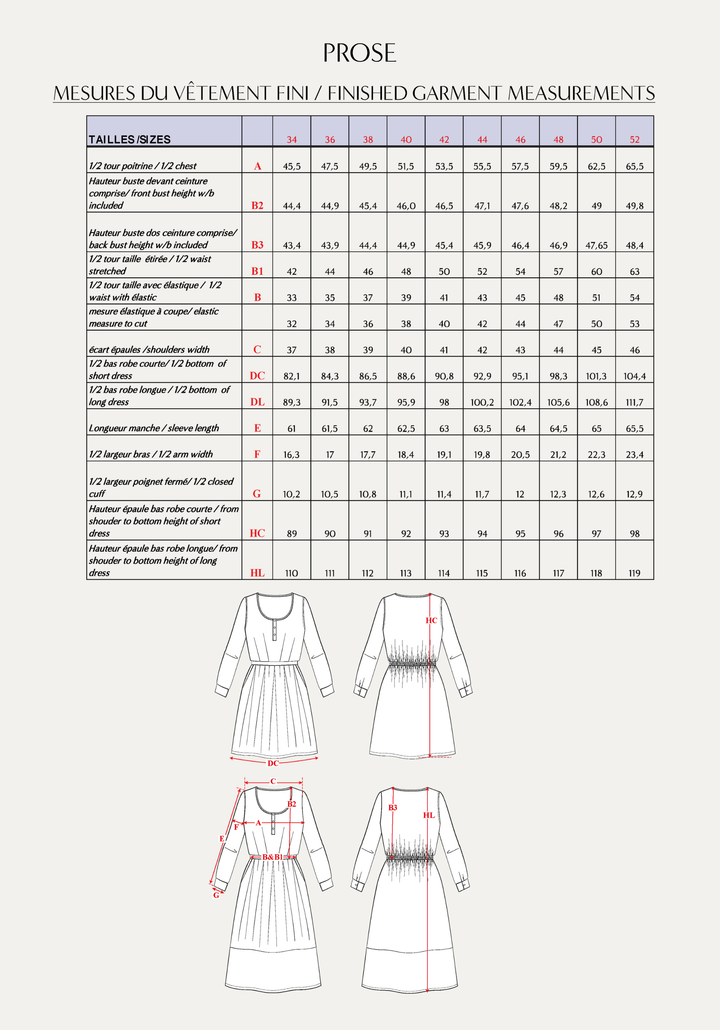 Prose Dress Sewing Pattern - Paper Pattern