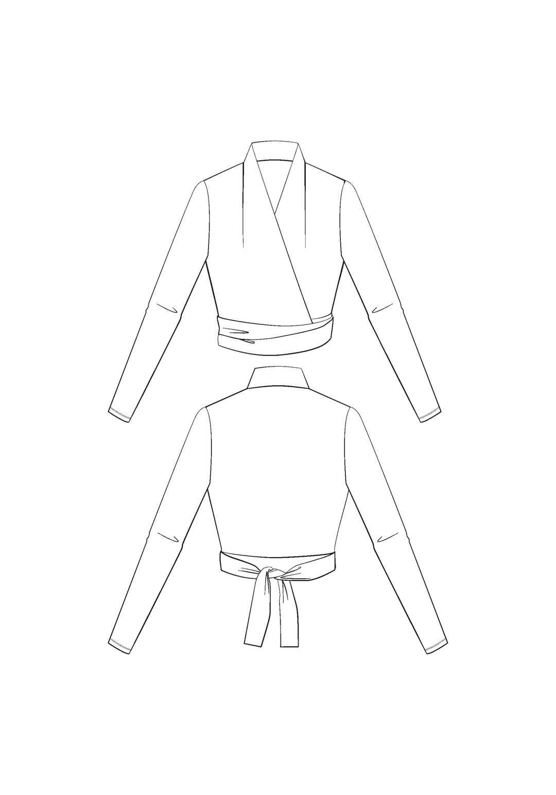 Cursive Wrap Top Sewing Pattern - Paper Pattern