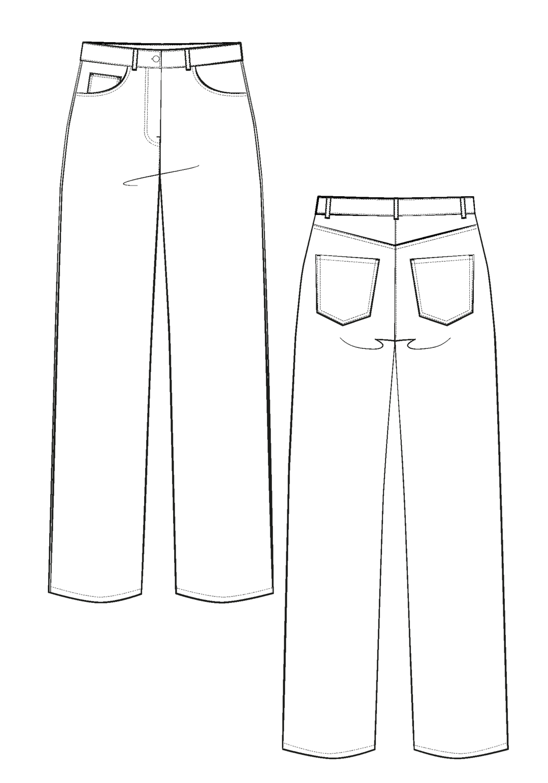 Worn Jeans Sewing Pattern - Paper Pattern