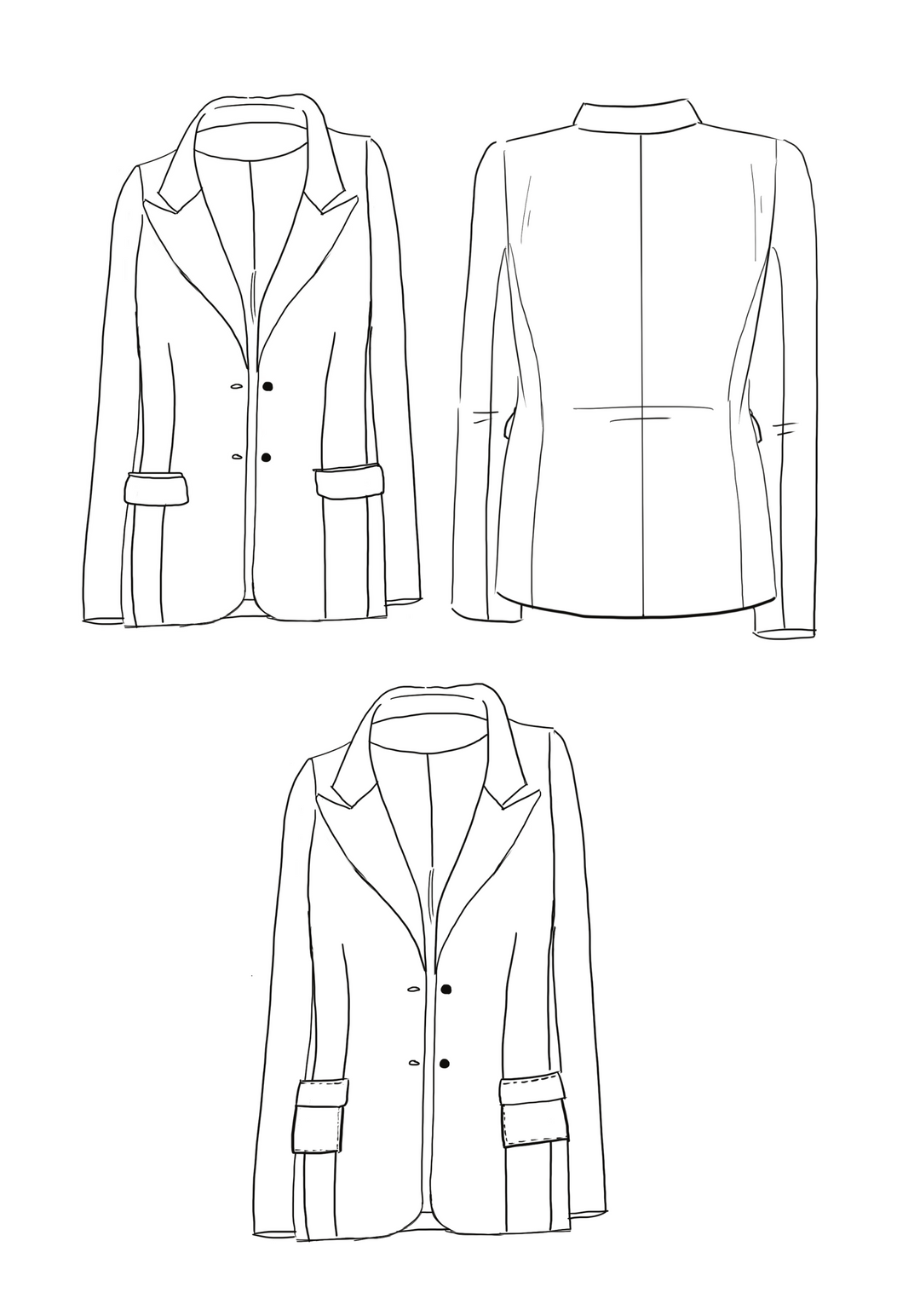 Manhattan blazer jacket sewing pattern / Pocket square pattern