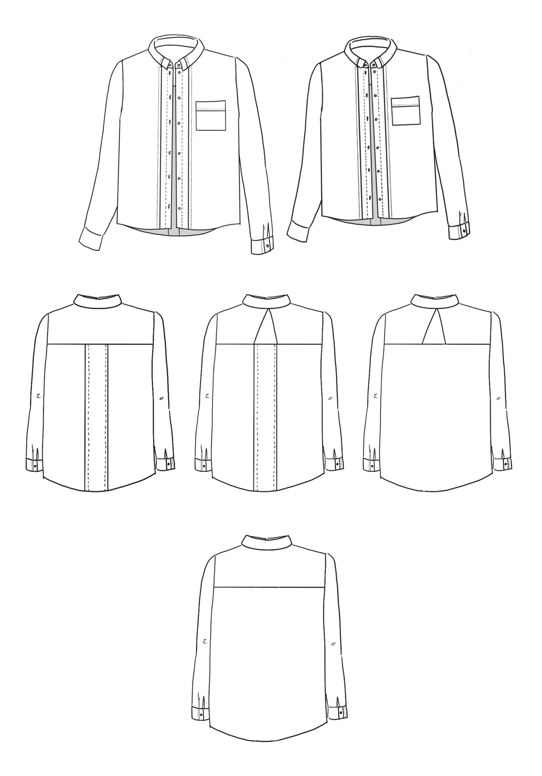 Skyline shirt sewing pattern / Clutch pattern