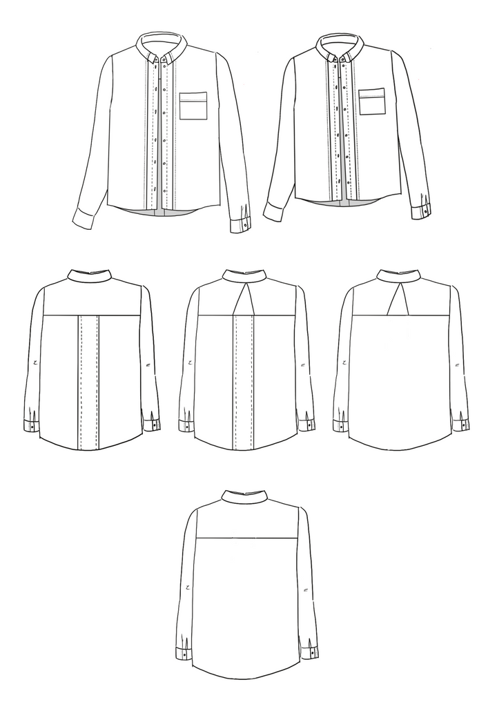 Skyline shirt sewing pattern / Clutch pattern