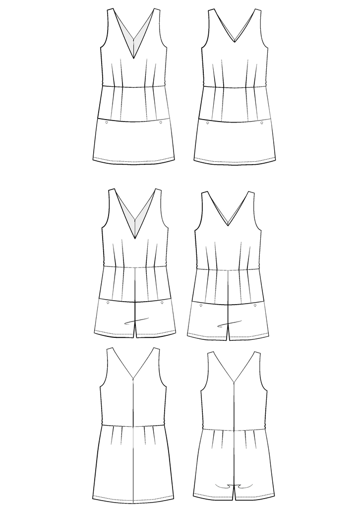 Cosmopolitan Playsuit Dress Paper Sewing Pattern