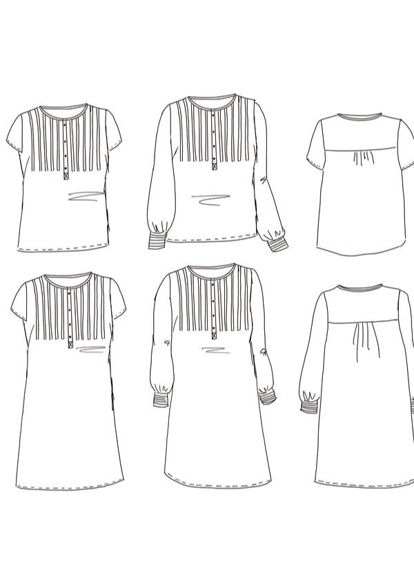 Atlas shirt dress pattern / Clutch pattern