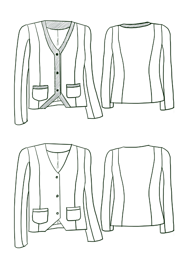 Ispahan jacket sewing pattern / Clutch pattern 