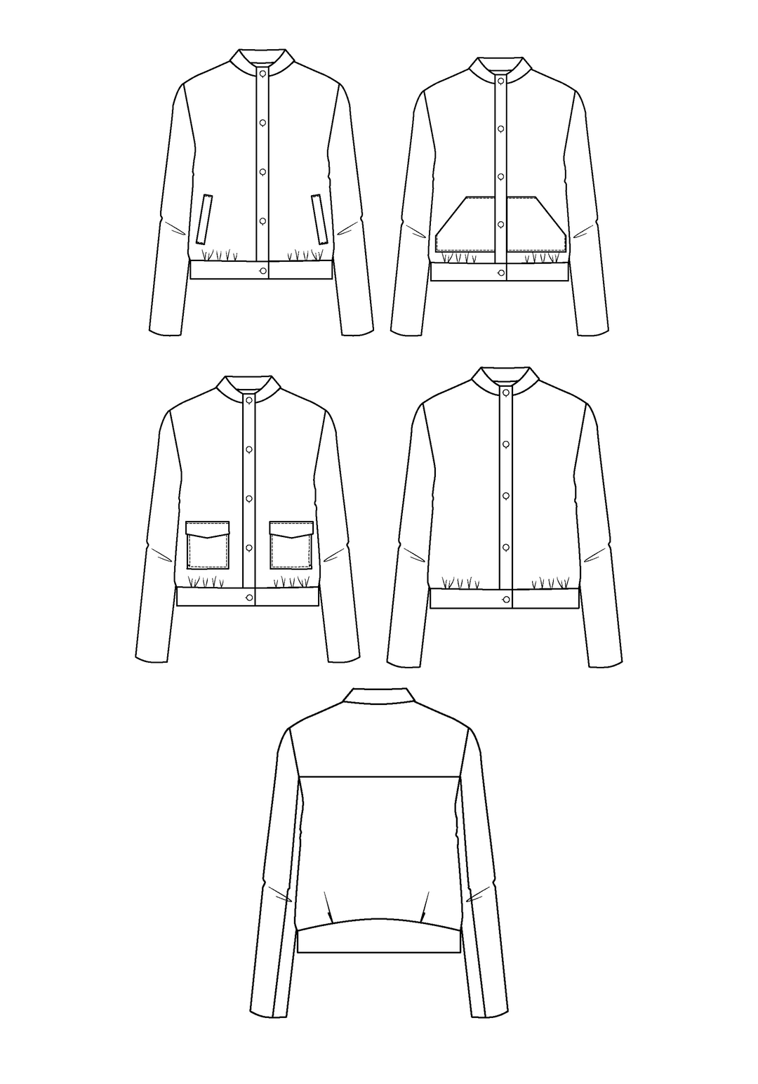 Dandelion jacket sewing pattern / Clutch pattern